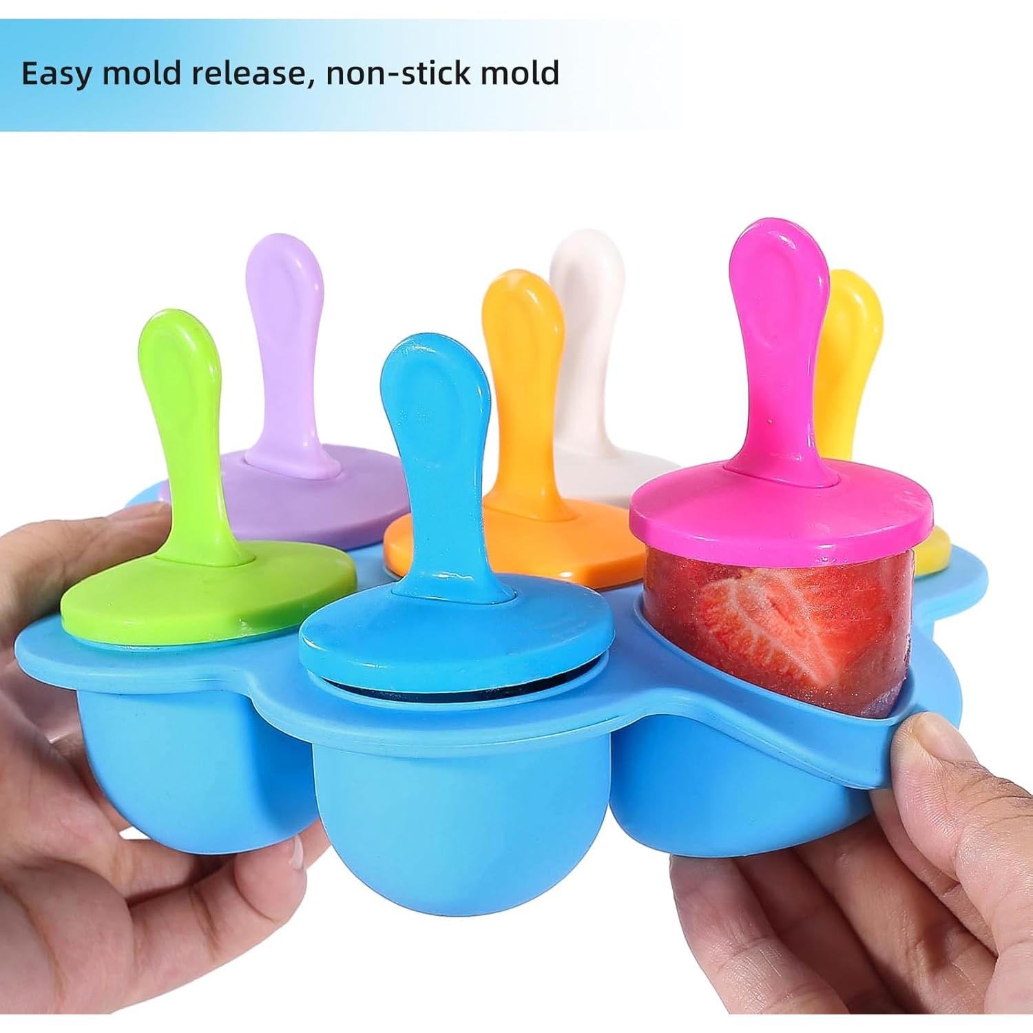 Molde de Paletas de Silicona JBYAMUS 7 Piezas Libre de BPA Azul