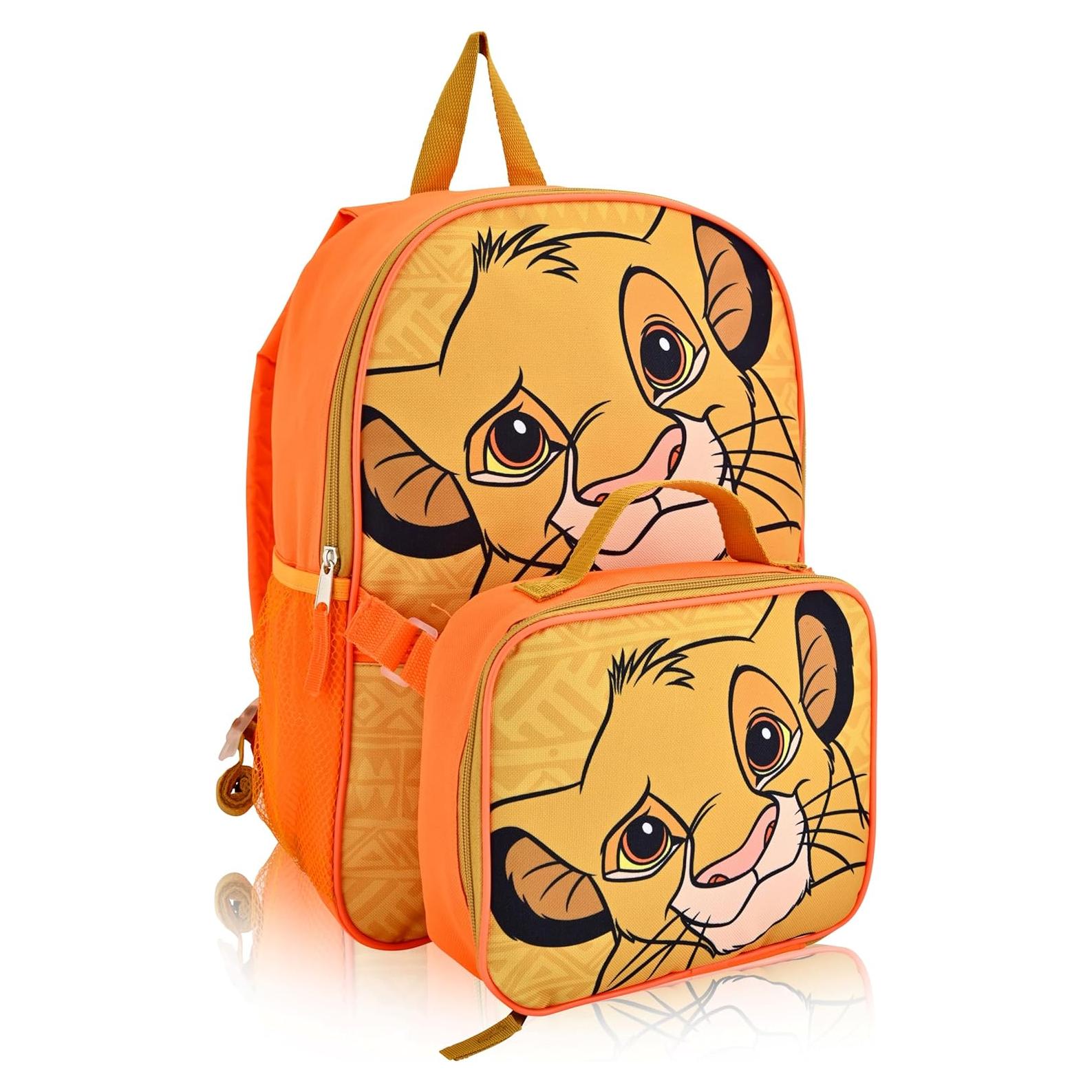 Mochila Disney El Rey León Amarilla + Lonchera Aislada