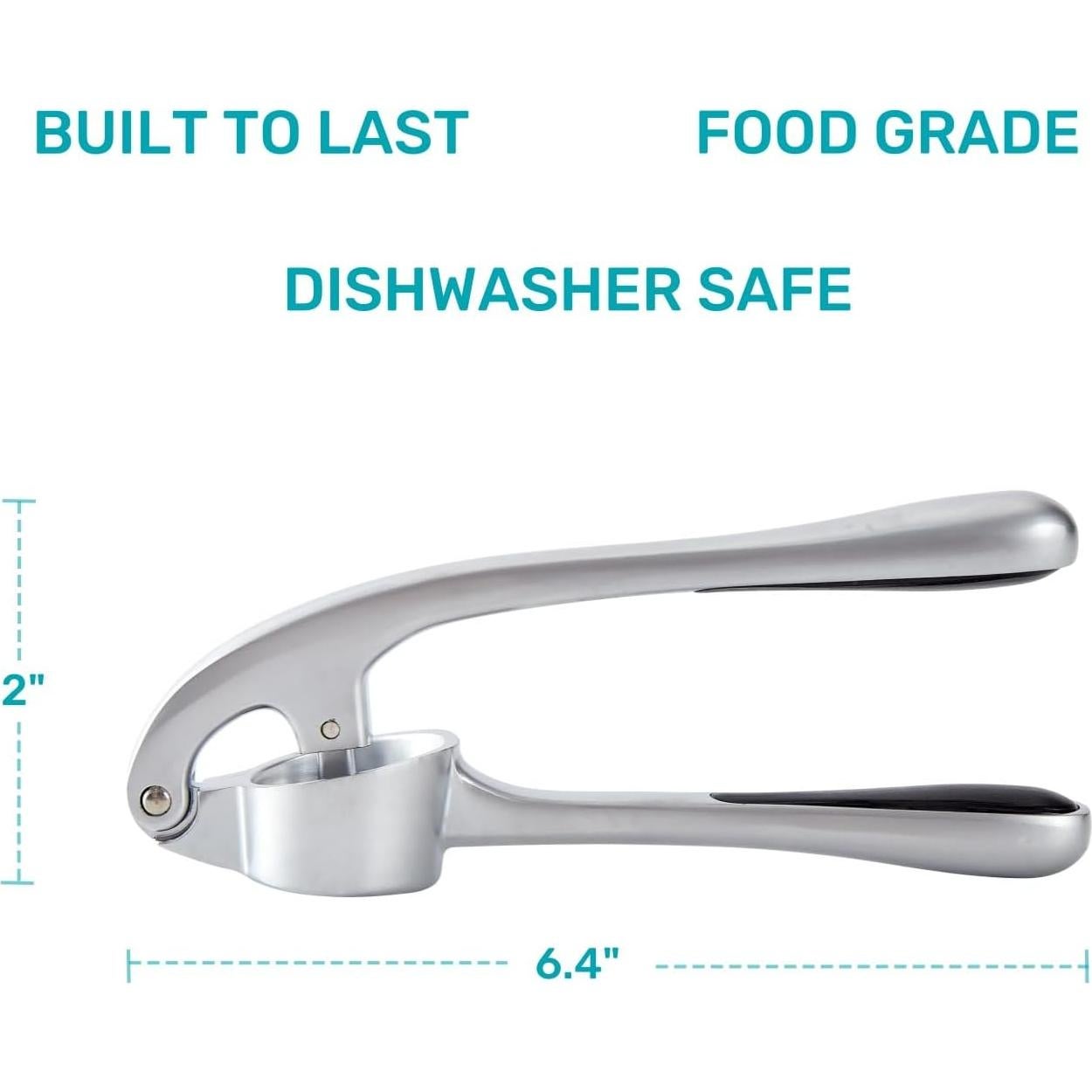 Prensa de Ajo HiramWare de Zinc Ergonómica Apta Lavavajillas