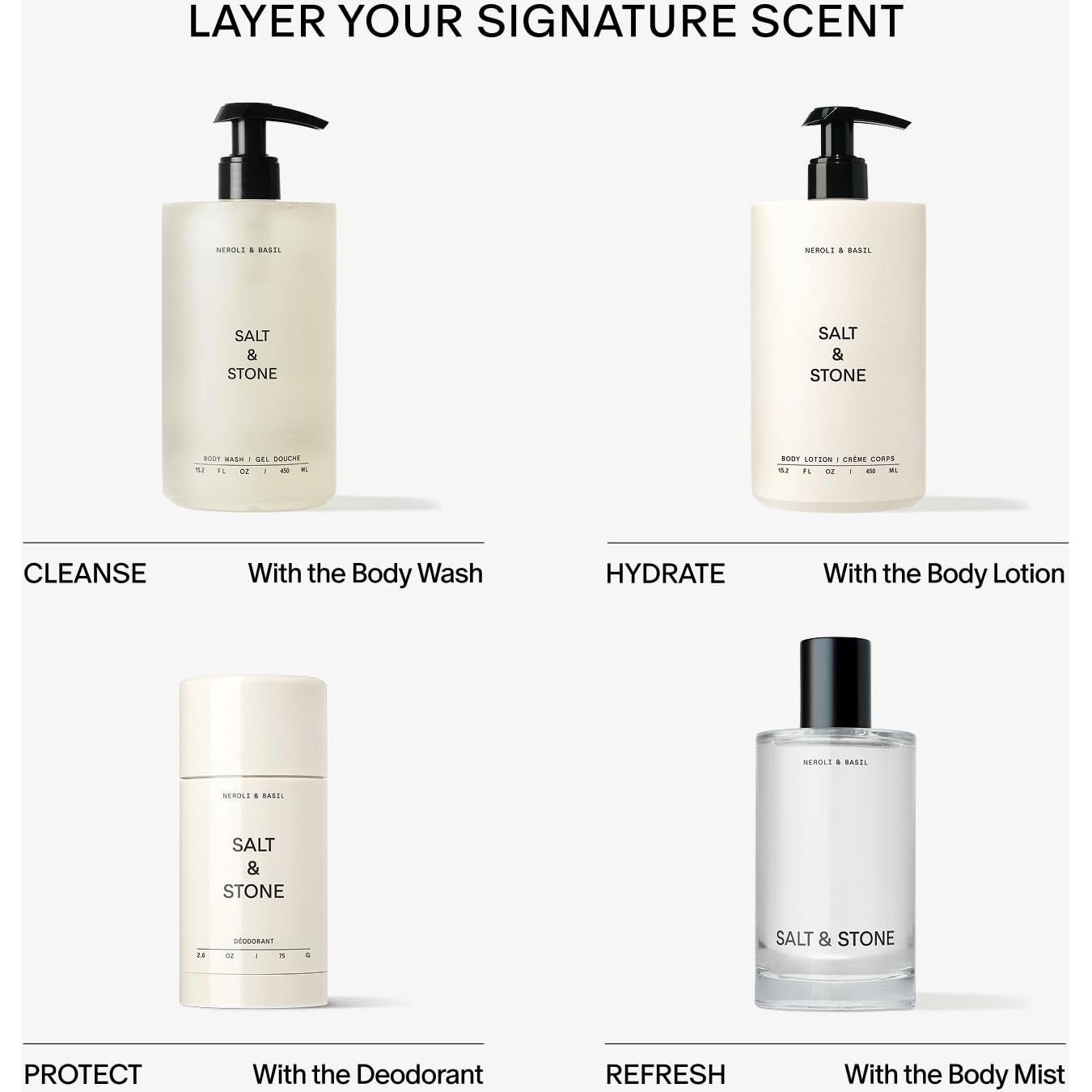 Loción Corporal Salt & Stone 100 ml - Neroli y Albahaca