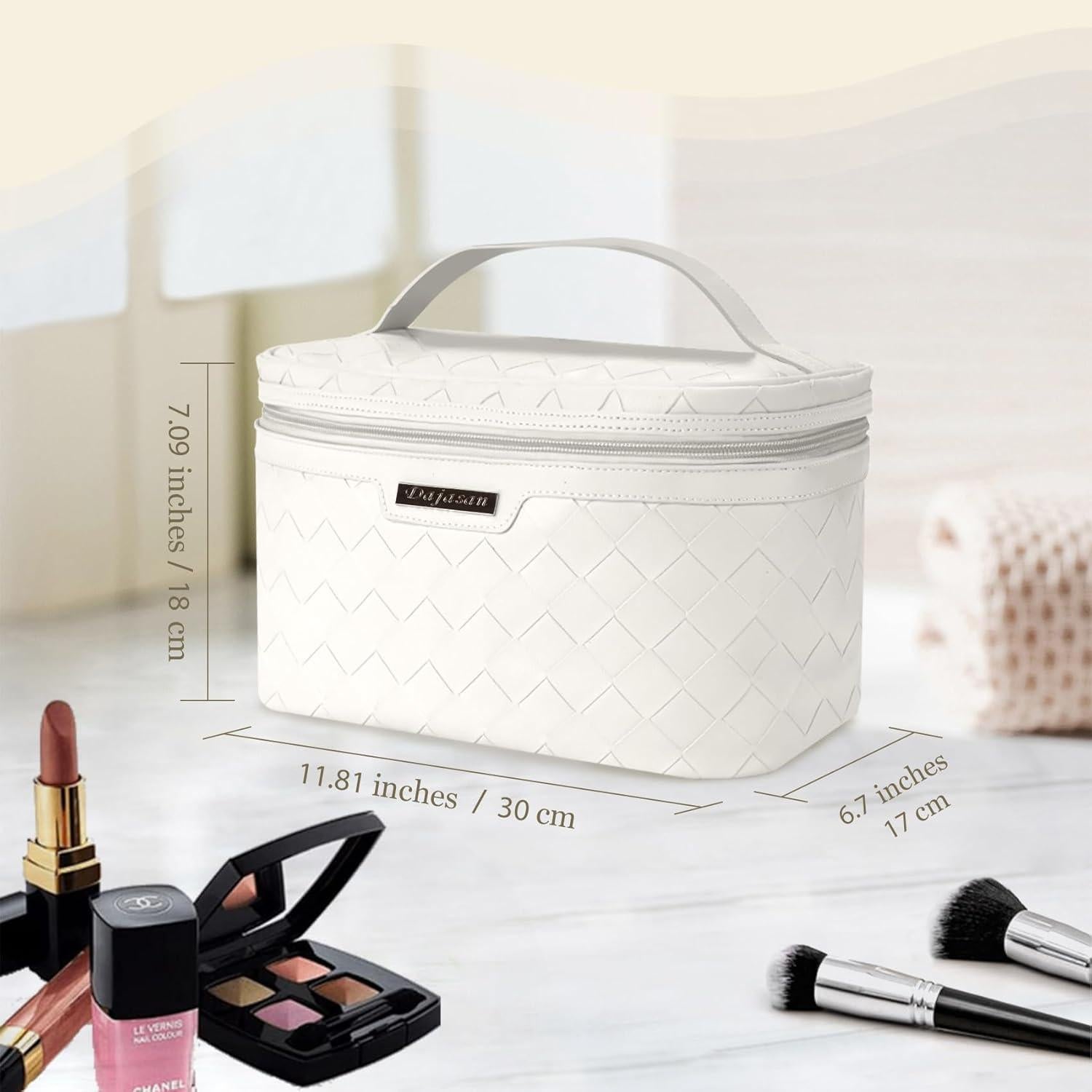 Bolsa de Maquillaje Dajasan Grande de Cuero PU 30x18x17 cm