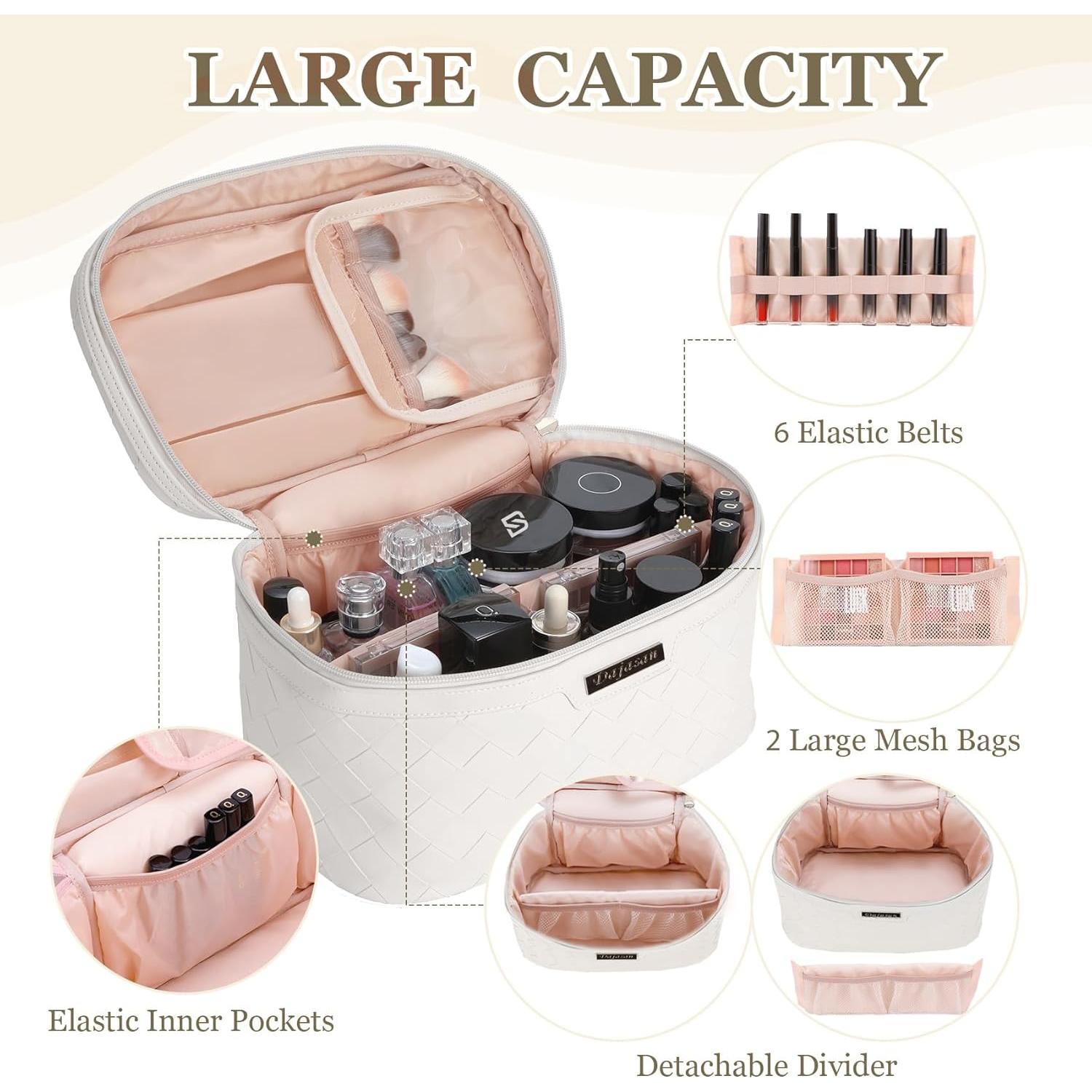 Bolsa de Maquillaje Dajasan Grande de Cuero PU 30x18x17 cm