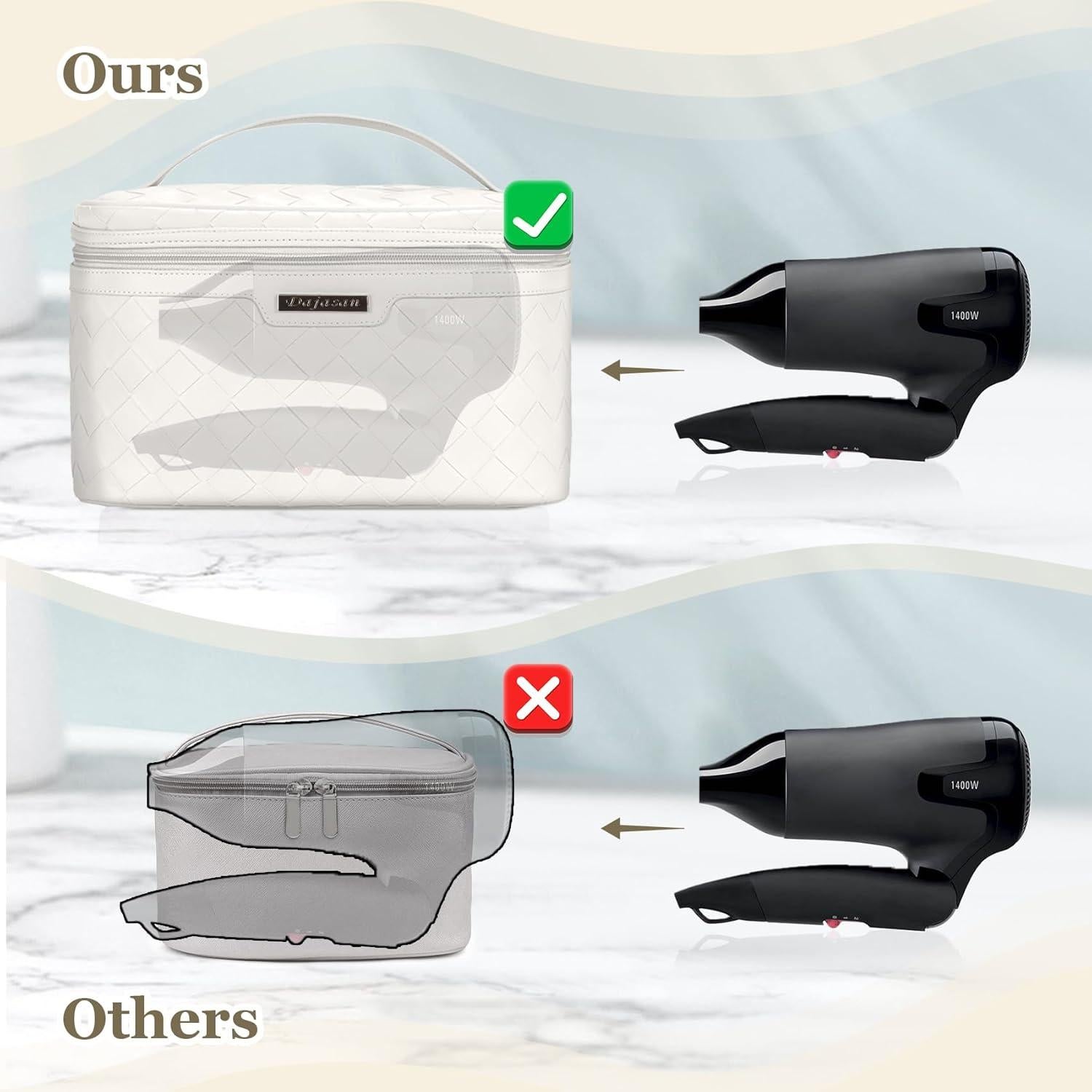 Bolsa de Maquillaje Dajasan Grande de Cuero PU 30x18x17 cm