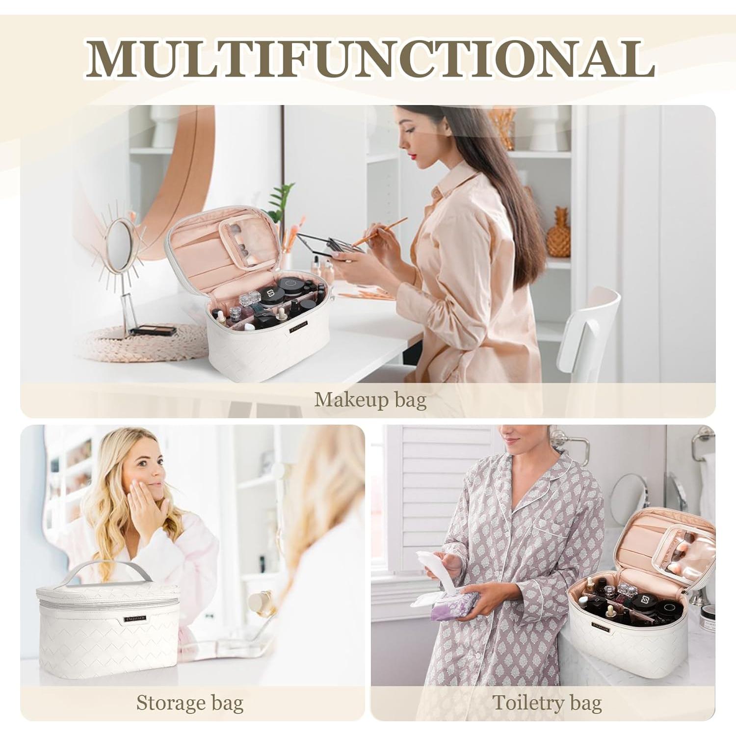 Bolsa de Maquillaje Dajasan Grande de Cuero PU 30x18x17 cm