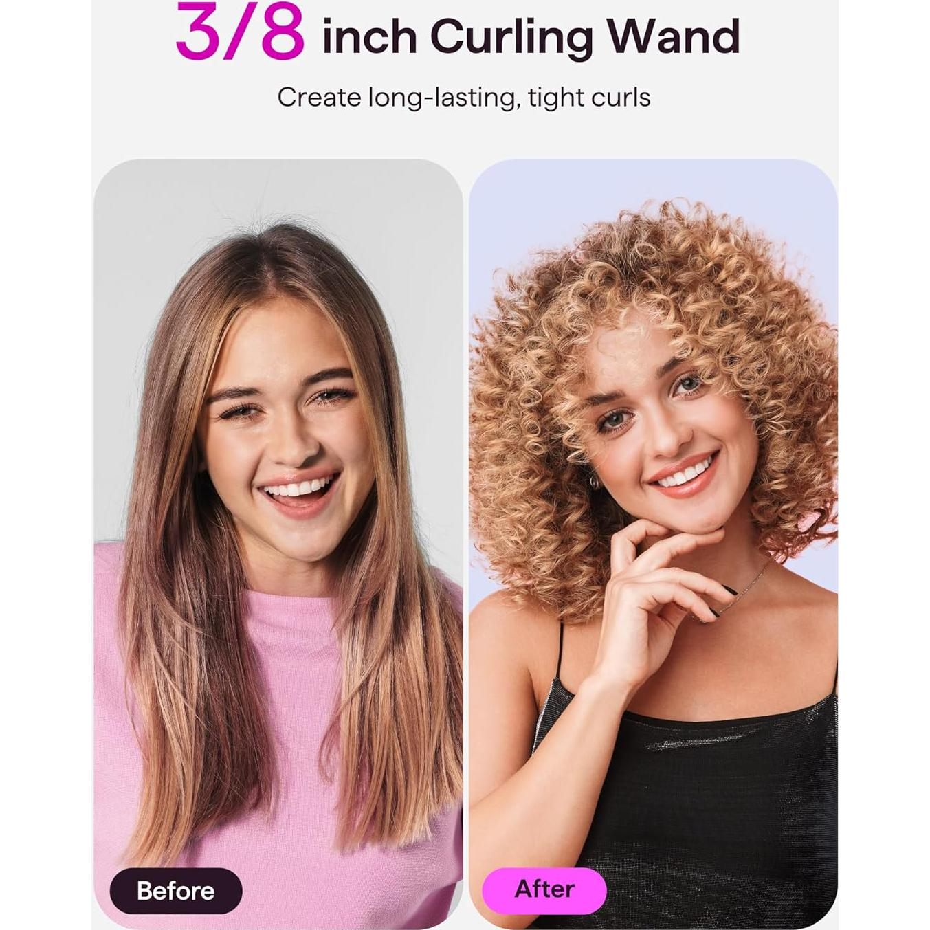 Plancha de Rizar Wavytalk 3/8" Cerámica Ajustable Púrpura