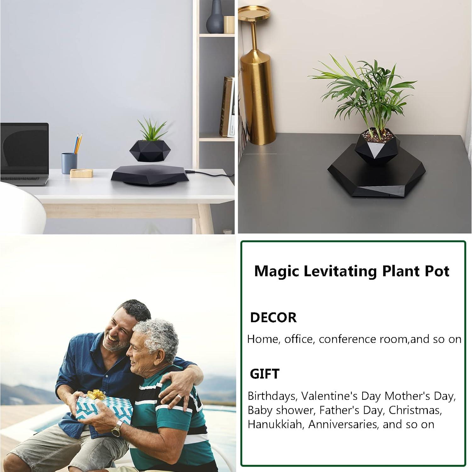 Maceta Flotante WUPYI Diamante Negra para Plantas de Aire