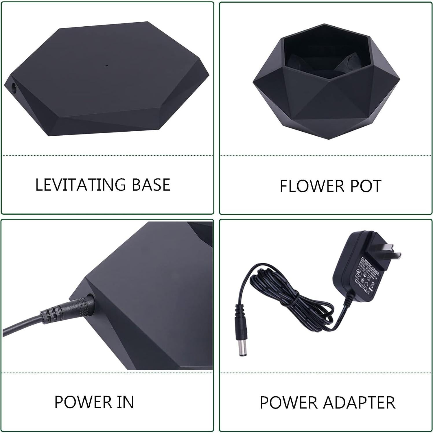 Maceta Flotante WUPYI Diamante Negra para Plantas de Aire