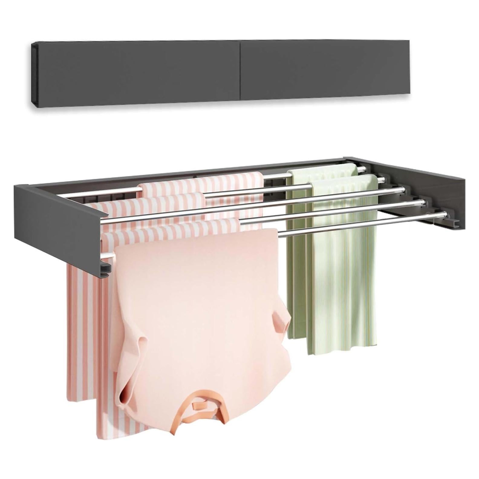 Soporte de Secado de Ropa Plegable VIKAQI 81 cm Negro