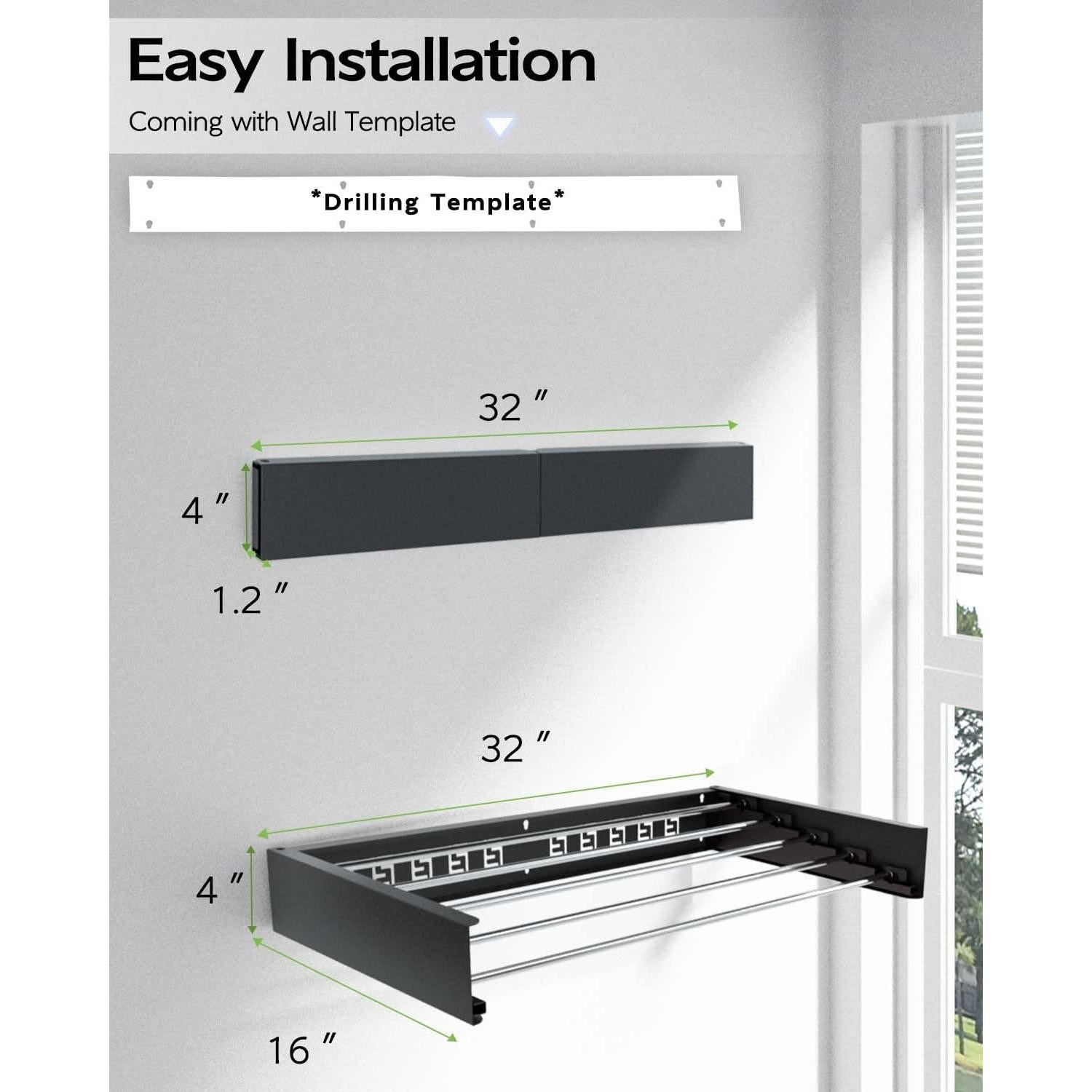 Soporte de Secado de Ropa Plegable VIKAQI 81 cm Negro