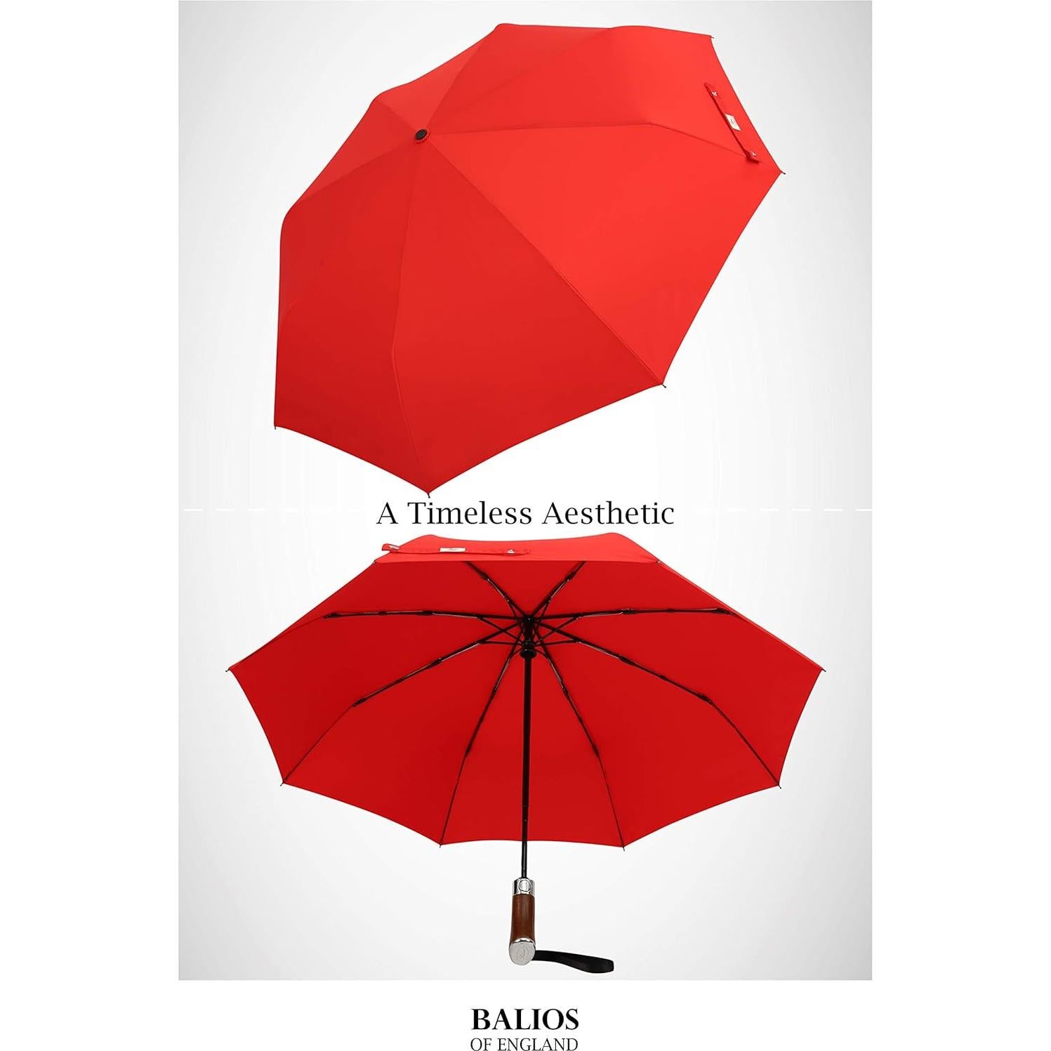 Paraguas Plegable Balios Rojo Vibrante Automático