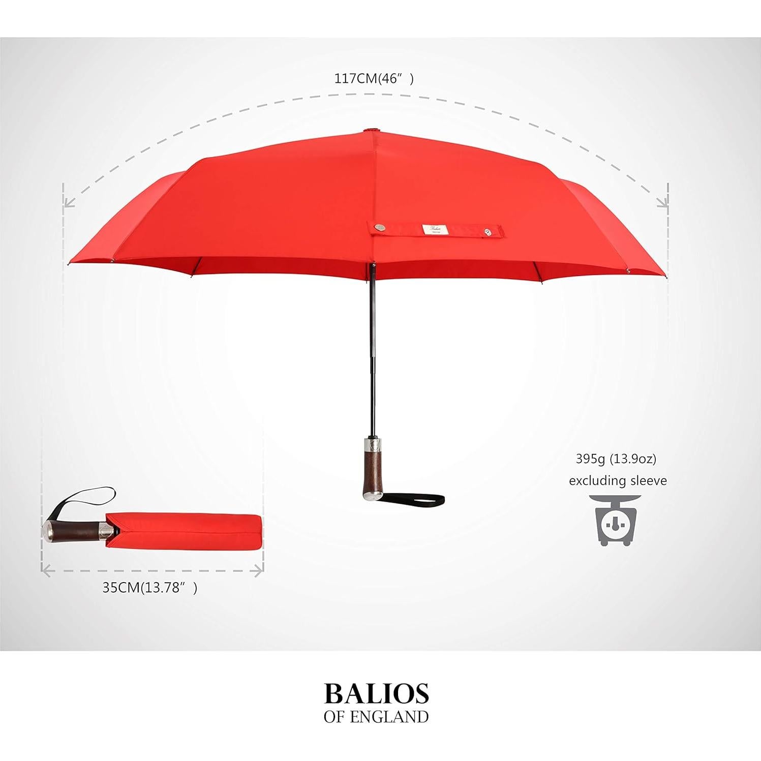 Paraguas Plegable Balios Rojo Vibrante Automático