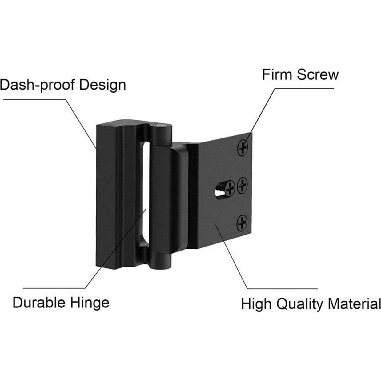 Cerraduras de Refuerzo TOYFUL para Puertas - 2 Piezas, Negro