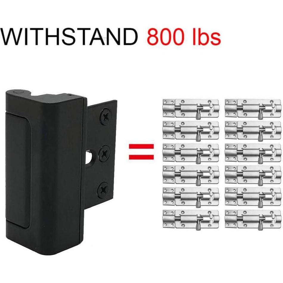 Cerraduras de Refuerzo TOYFUL para Puertas - 2 Piezas, Negro