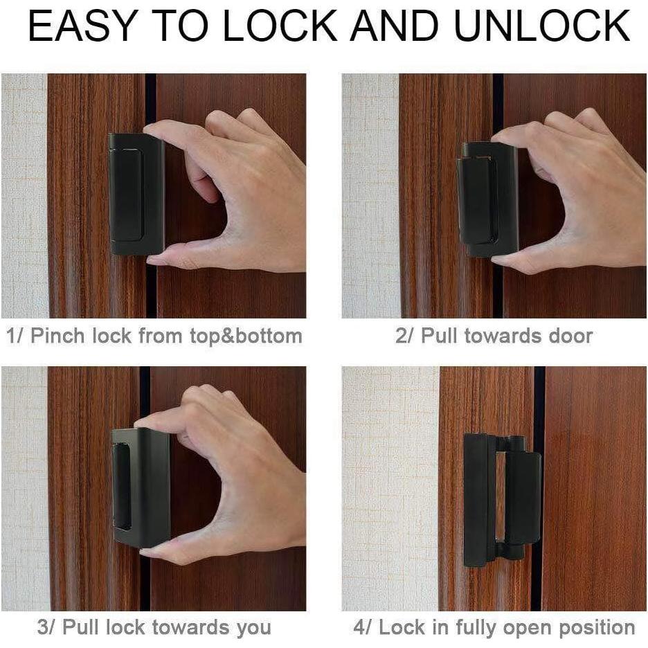 Cerraduras de Refuerzo TOYFUL para Puertas - 2 Piezas, Negro