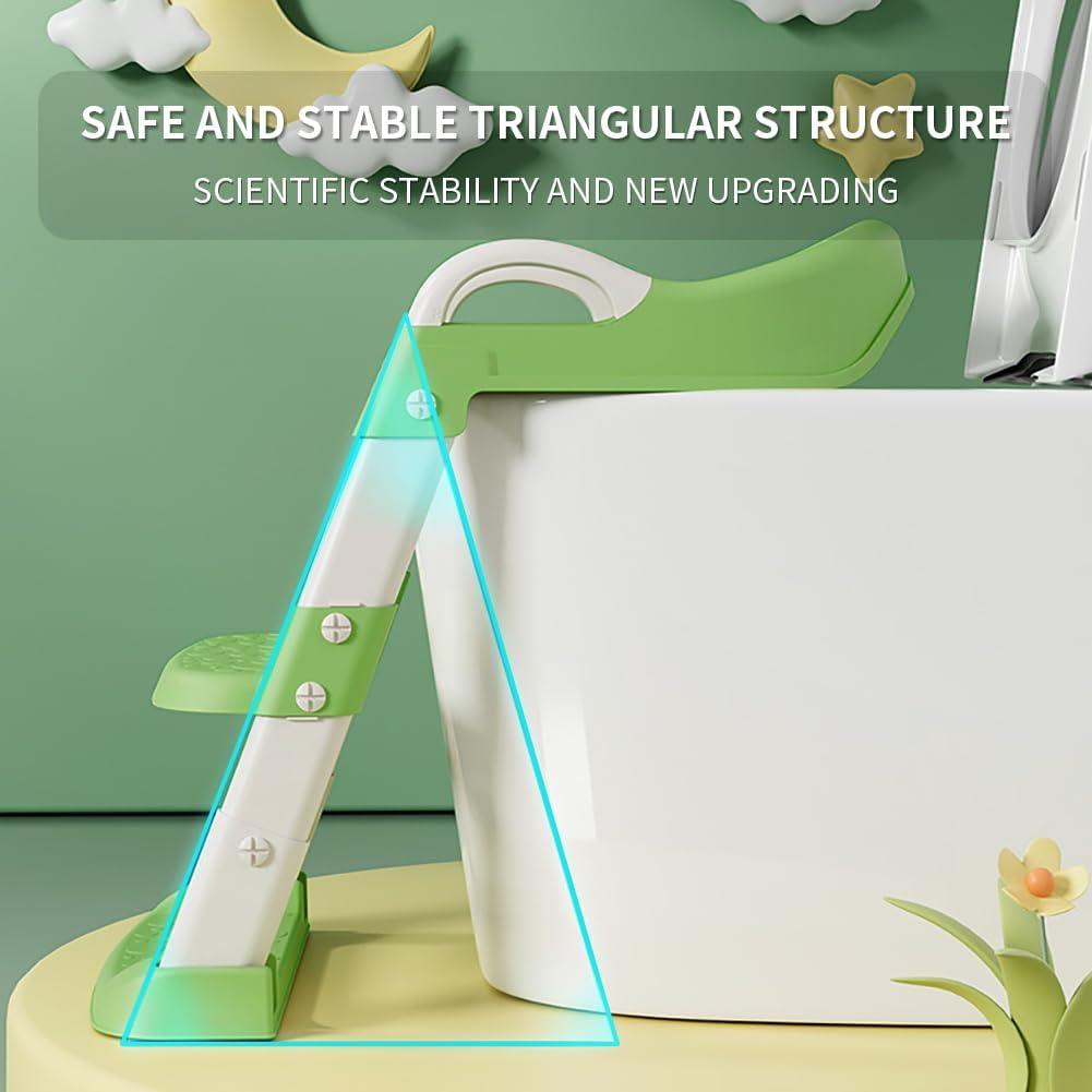 Asiento de Inodoro Plegable Bonbay para Niños Verde y Blanco