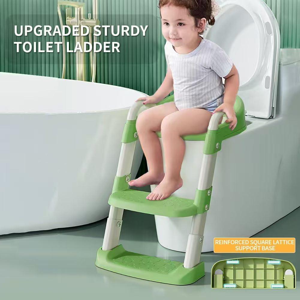 Asiento de Inodoro Plegable Bonbay para Niños Verde y Blanco
