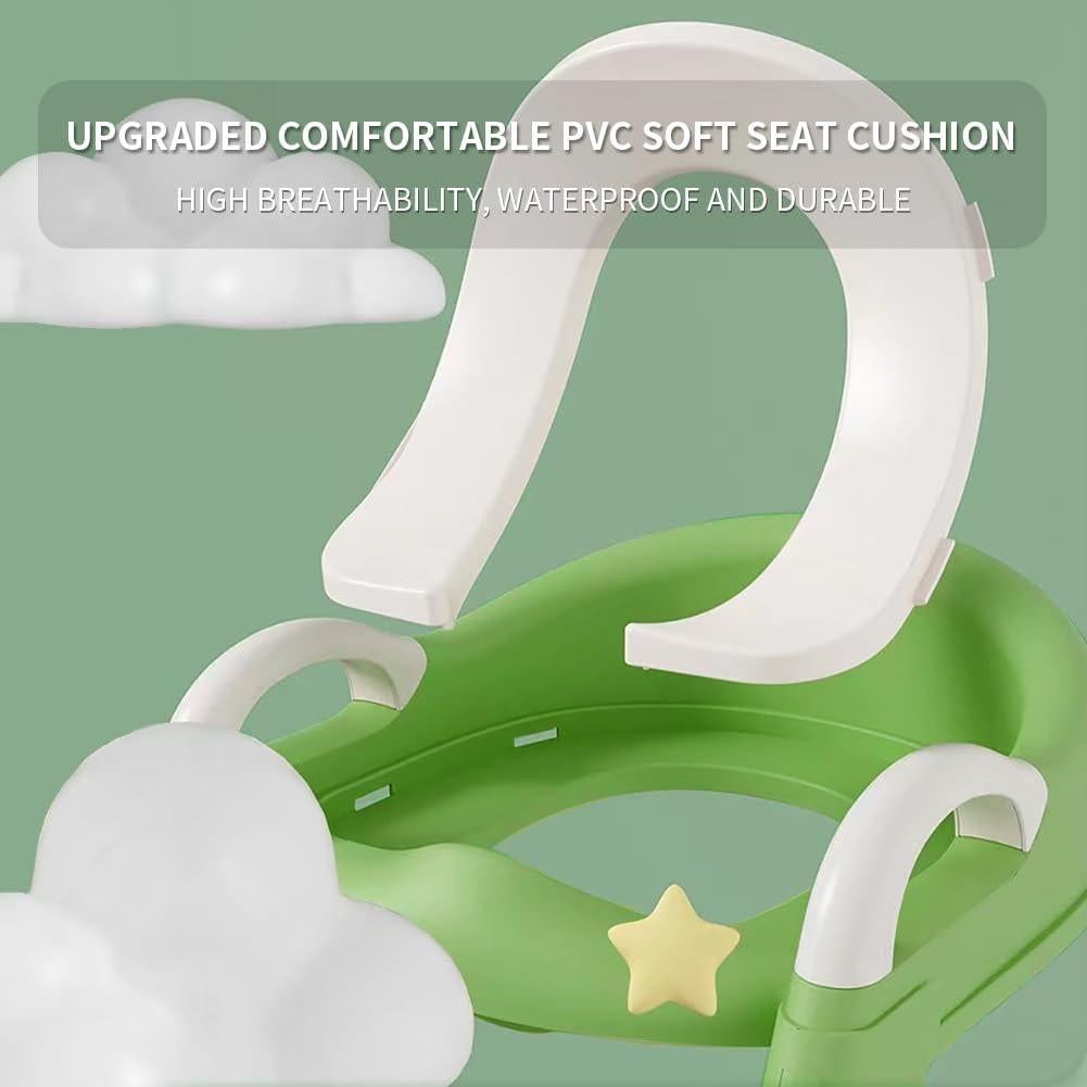 Asiento de Inodoro Plegable Bonbay para Niños Verde y Blanco