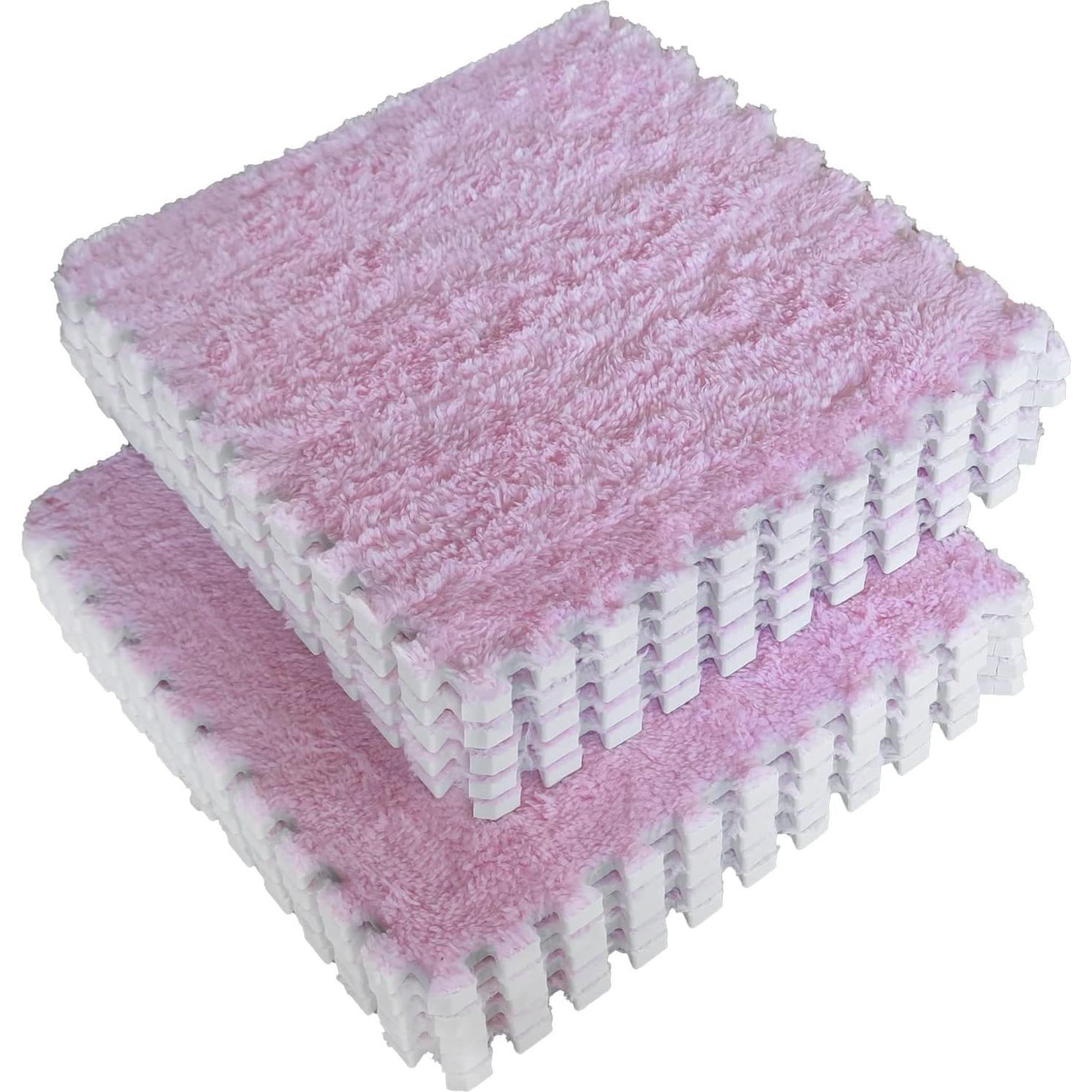 Alfombrillas Interconectables JADERLU 16pcs Rosa 30x30cm