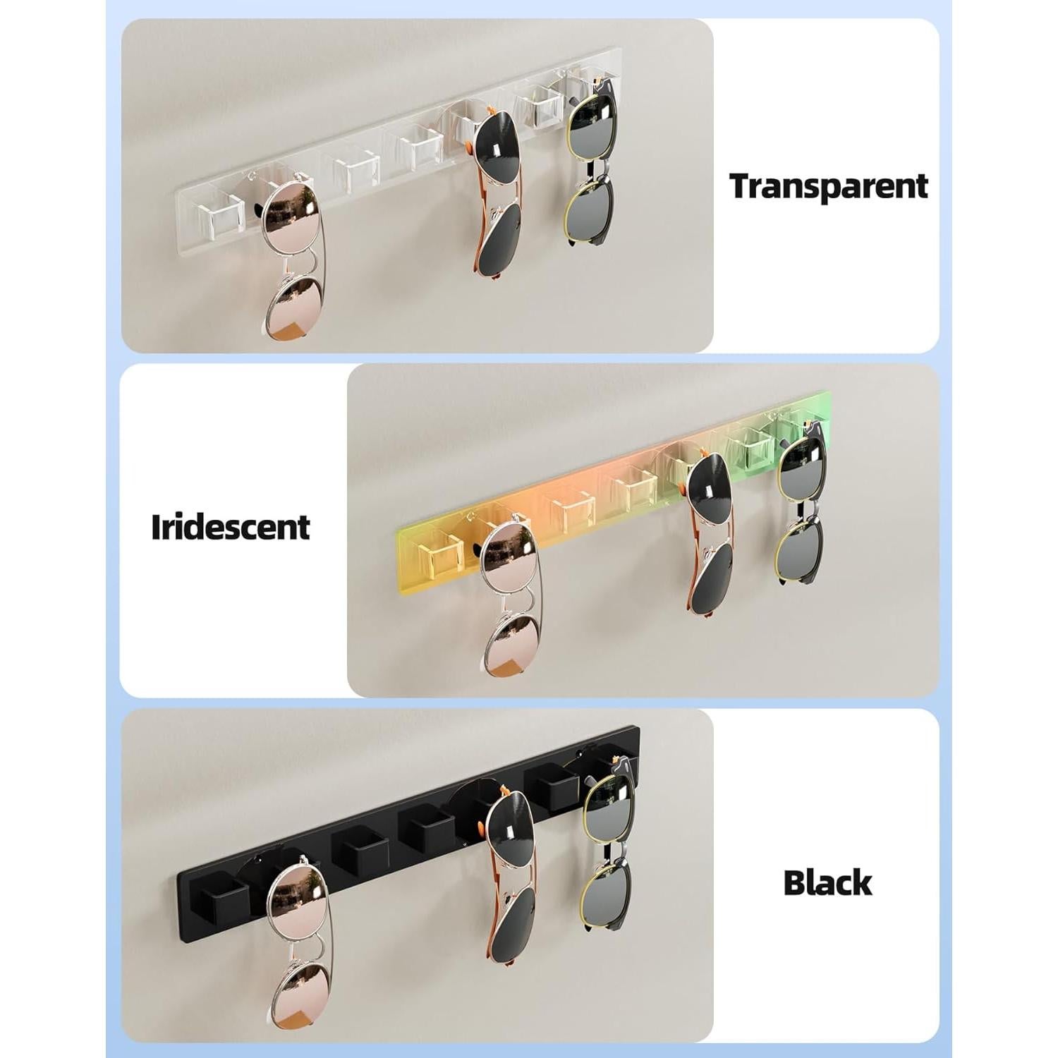 MaxGear Sunglasses Holder Organizer, 2 Pack Acrylic Sunglass Organizer Wall Eyewear Display Rack, Eyeglass Holder Stand for Office & Home Decor, Unique Gifts for Husband, Women & Girls, Black