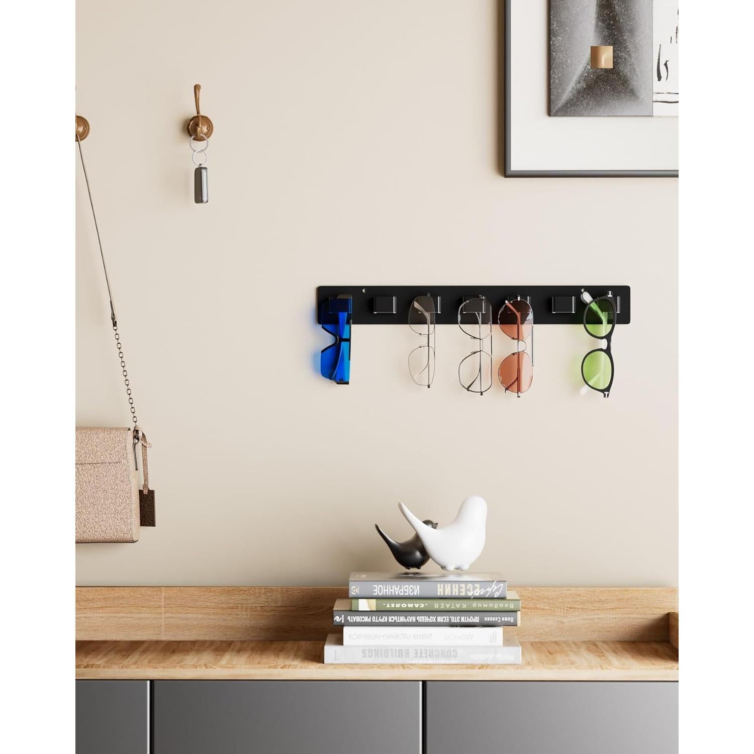 MaxGear Sunglasses Holder Organizer, 2 Pack Acrylic Sunglass Organizer Wall Eyewear Display Rack, Eyeglass Holder Stand for Office & Home Decor, Unique Gifts for Husband, Women & Girls, Black