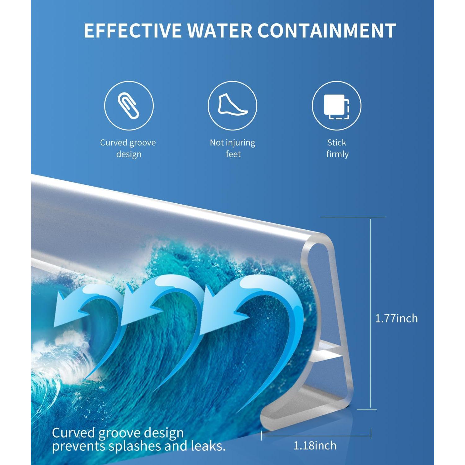 Umbral de Ducha KRUI 99 cm Colapsable Autoadhesivo Transparente