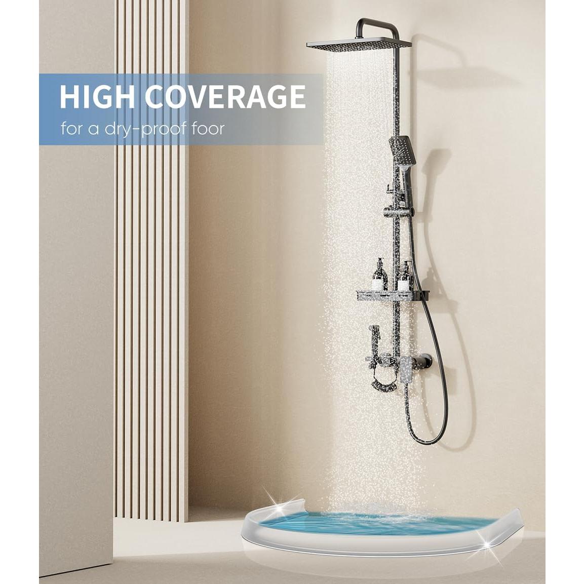 Umbral de Ducha KRUI 99 cm Colapsable Autoadhesivo Transparente