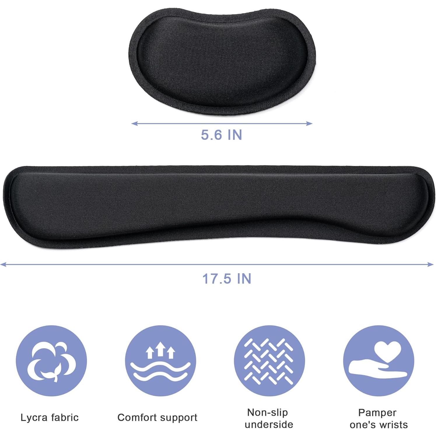 Reposa Muñecas Ergonómico Hoewina para Teclado y Mouse Negro