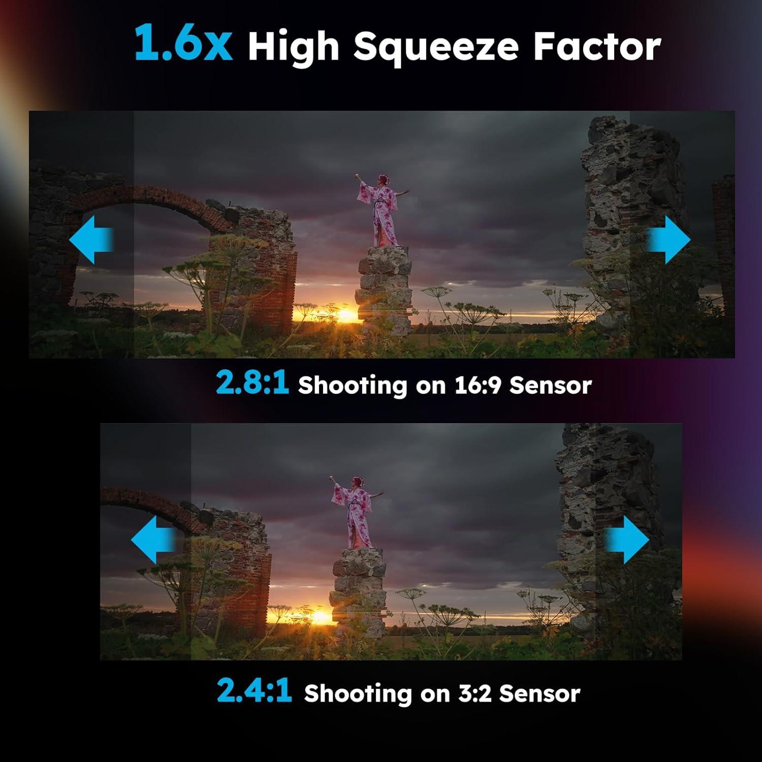 Lente Anamórfico SIRUI 35mm T2.9 Montura E para Cine