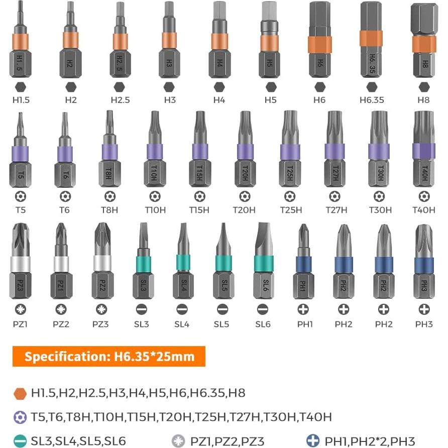 Juego de destornilladores 42 en 1 ANVANNA con mango magnético