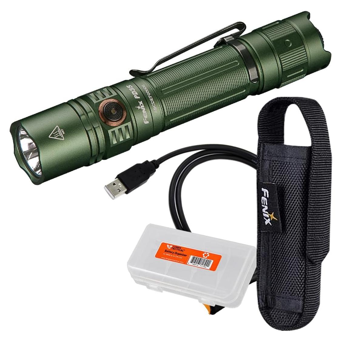 Linterna Táctica Fenix PD35 v3.0 Recargable 1700 Lúmenes Verde