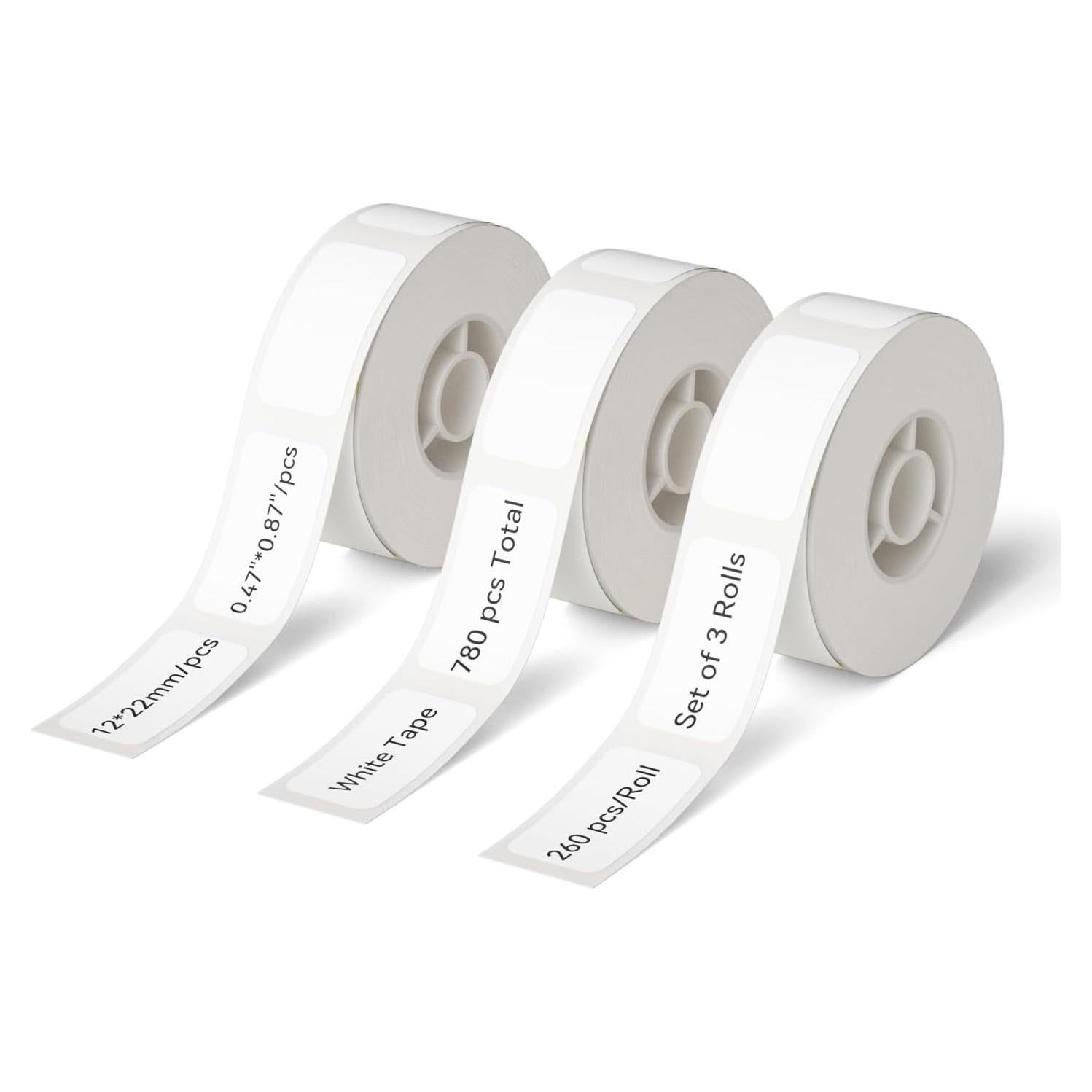 Conjunto de 3 Rollos de Etiquetas Térmicas NIIMBOT D11 1222 Blanco