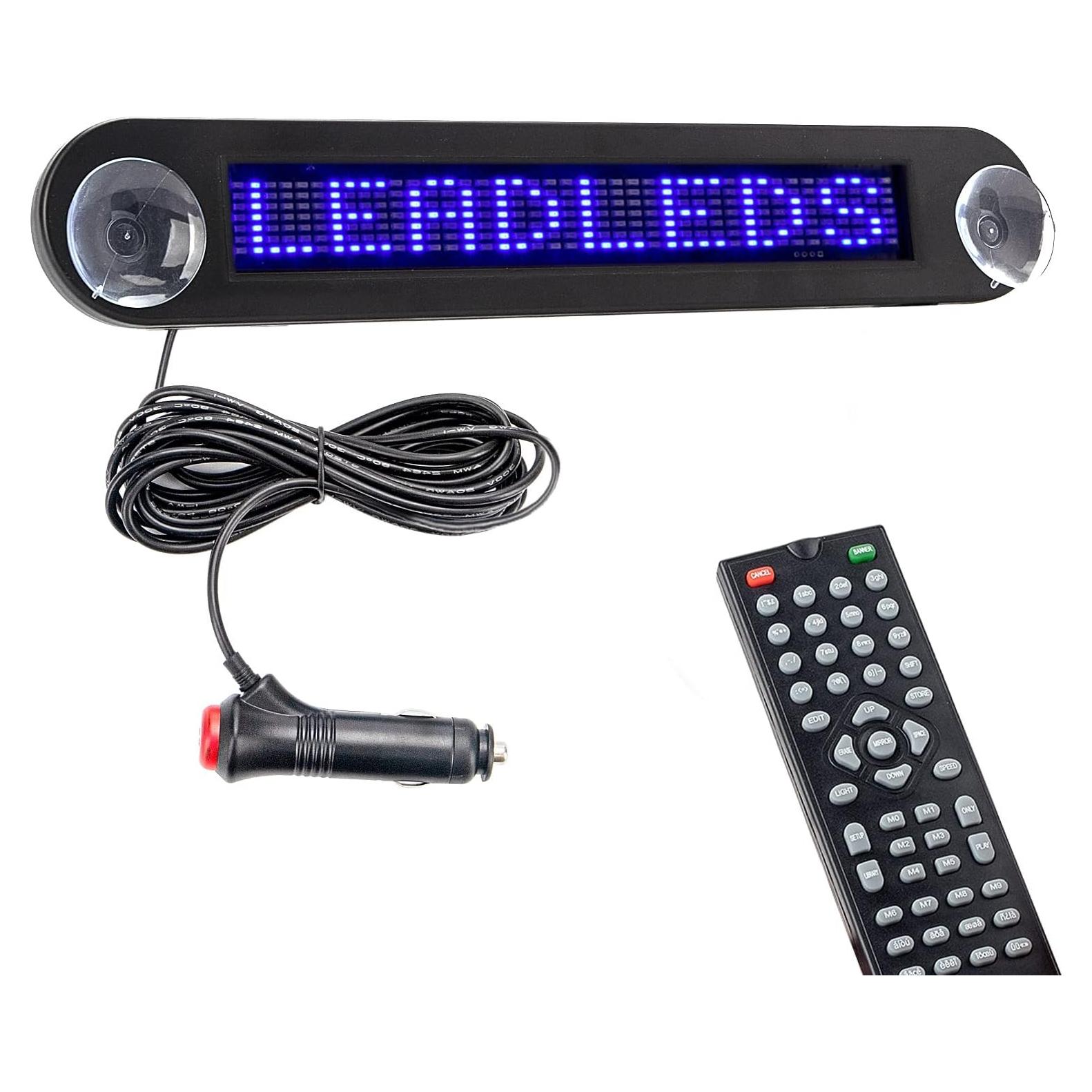 Cartel LED Programable Azul Leadleds 30x5cm Control Remoto