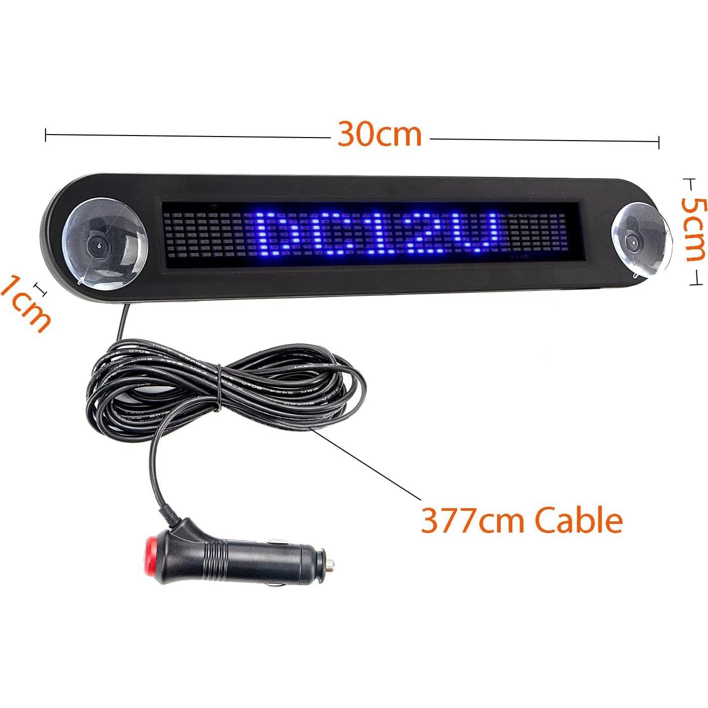 Cartel LED Programable Azul Leadleds 30x5cm Control Remoto