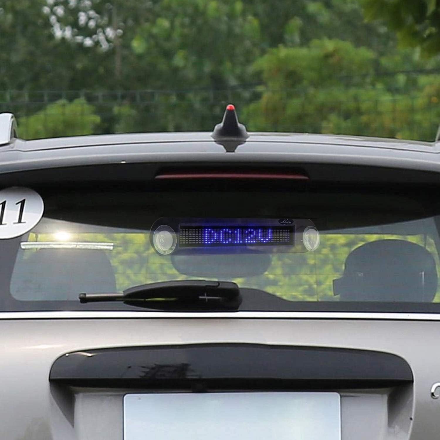 Cartel LED Programable Azul Leadleds 30x5cm Control Remoto