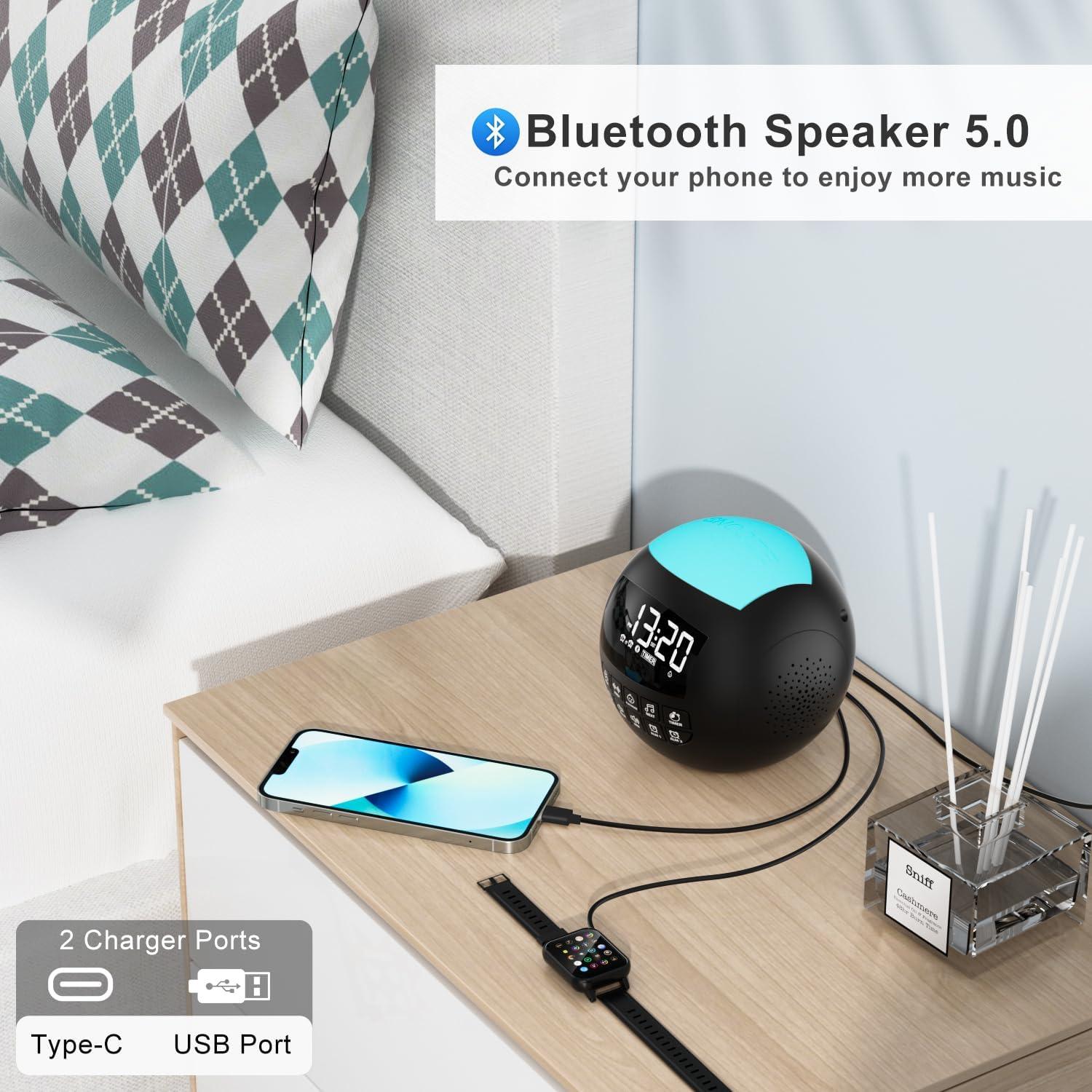 Máquina de Sonido Blanco ROCAM con Bluetooth y Luz Nocturna