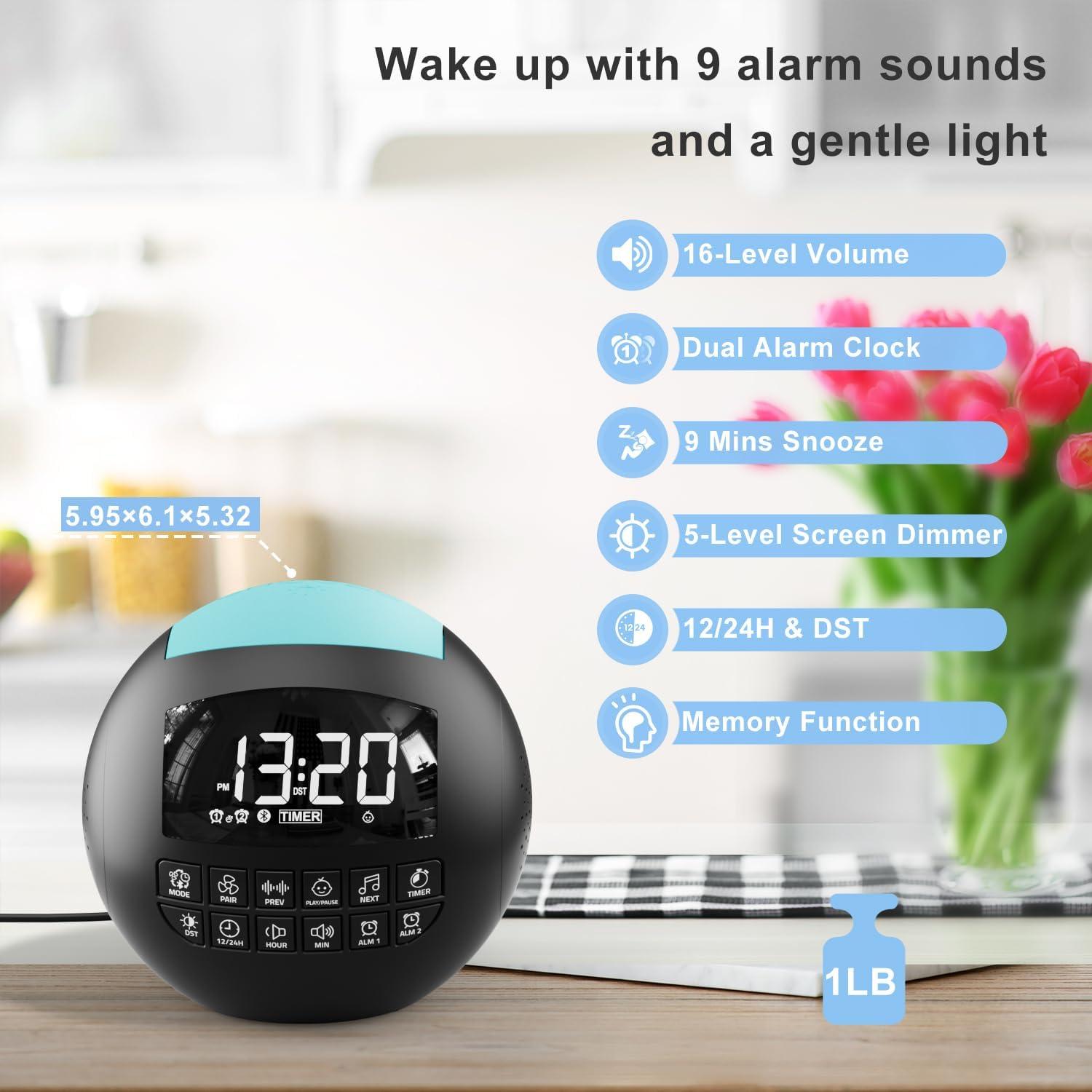 Máquina de Sonido Blanco ROCAM con Bluetooth y Luz Nocturna