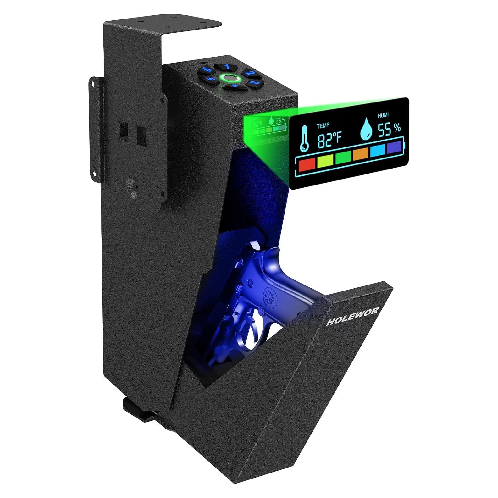 Caja Fuerte Biométrica para Armas HOLEWOR 38.1cm Acceso Rápido