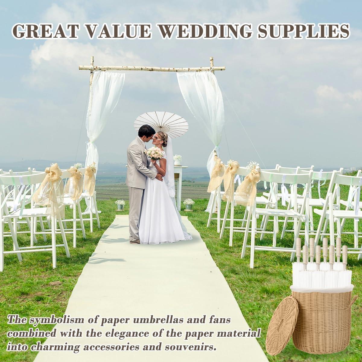 8 Pcs Paraguas de Papel Blanco Zansens 84 cm Decoración Boda