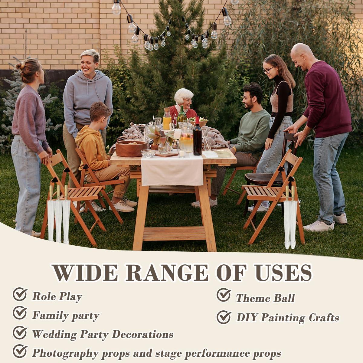 8 Pcs Paraguas de Papel Blanco Zansens 84 cm Decoración Boda