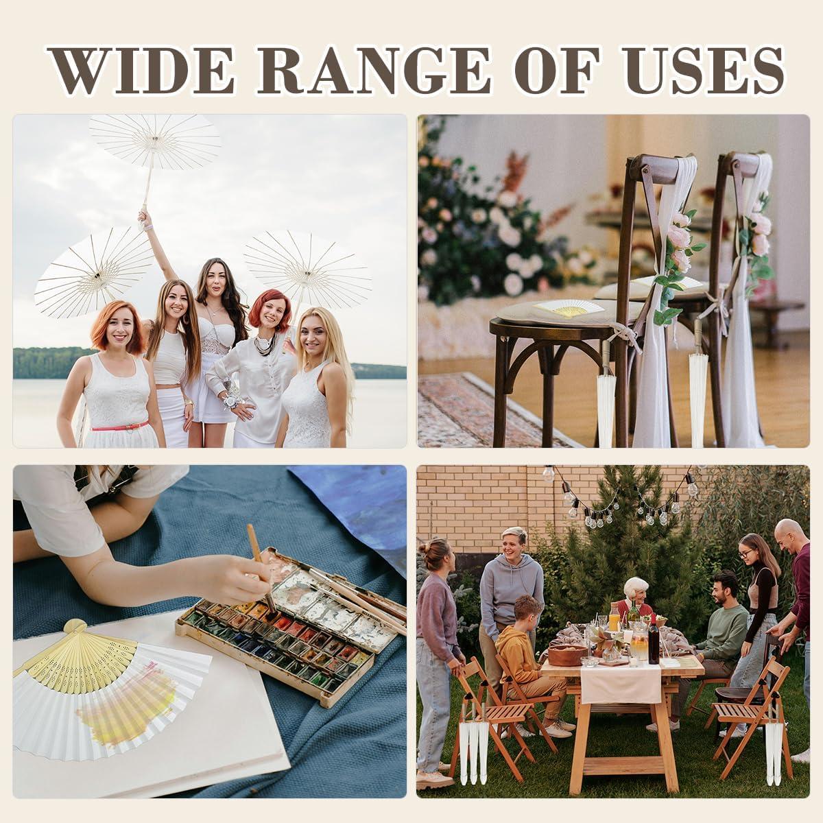 8 Pcs Paraguas de Papel Blanco Zansens 84 cm Decoración Boda