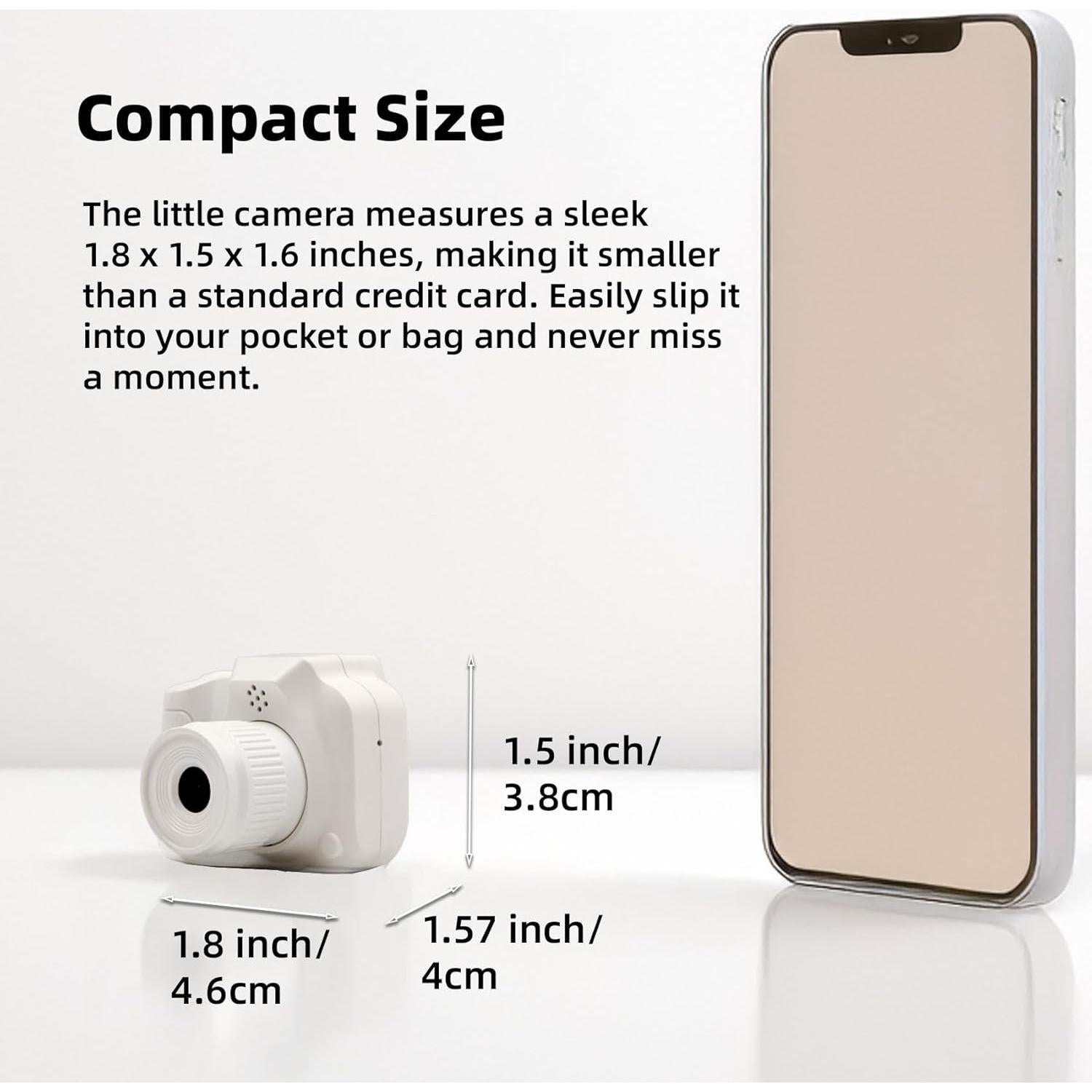 Mini Cámara Llaveros Sheawasy GL-FC-4K, 1080p, 32GB, Blanco