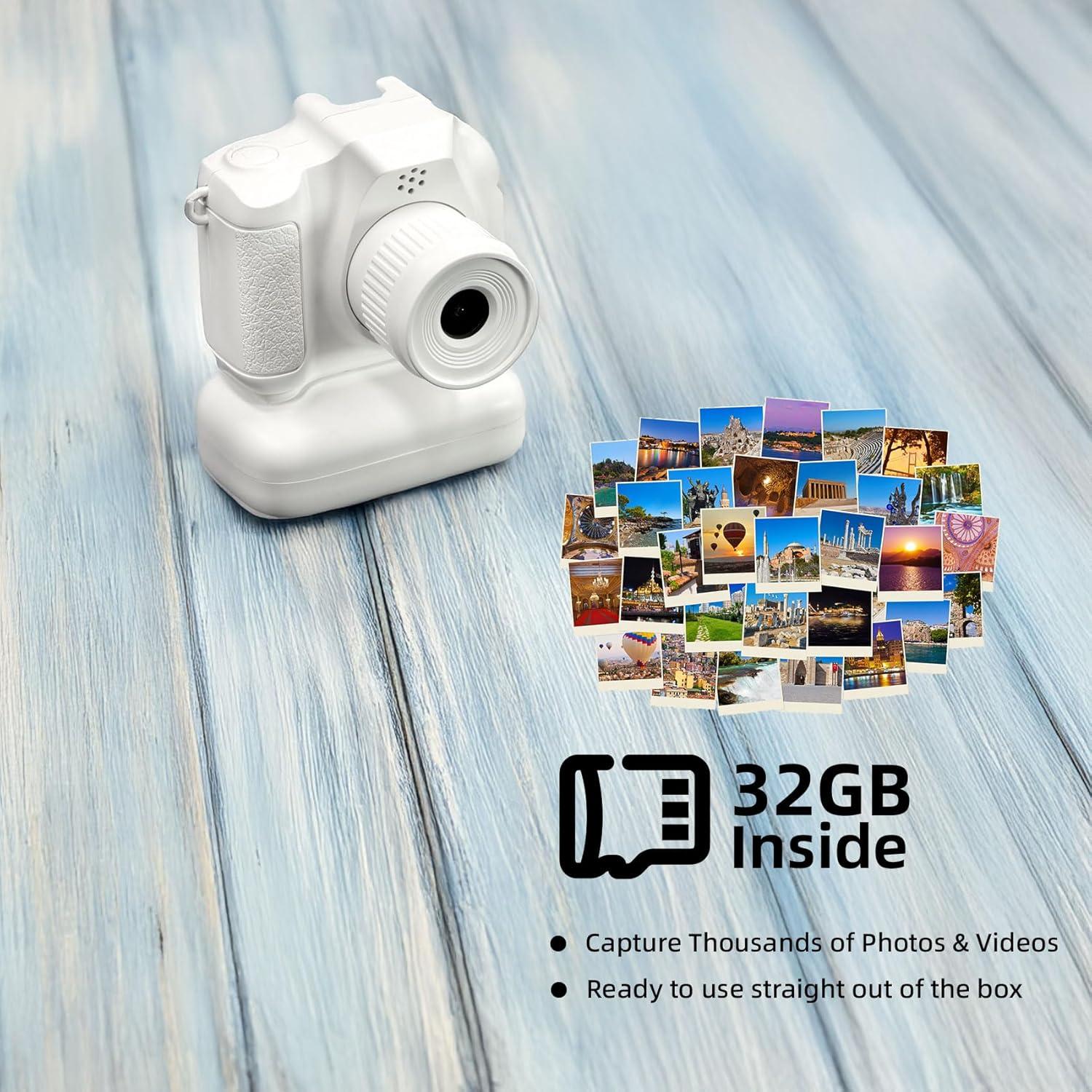 Mini Cámara Llaveros Sheawasy GL-FC-4K, 1080p, 32GB, Blanco