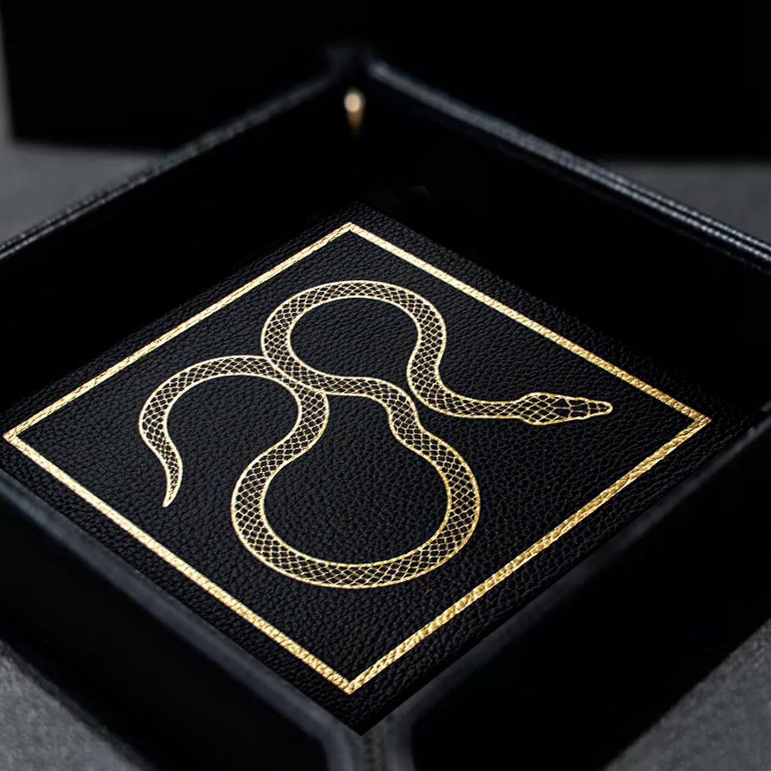 Bandeja de Valet Boshiho de Cuero para Llaves y Monedas 17x17cm