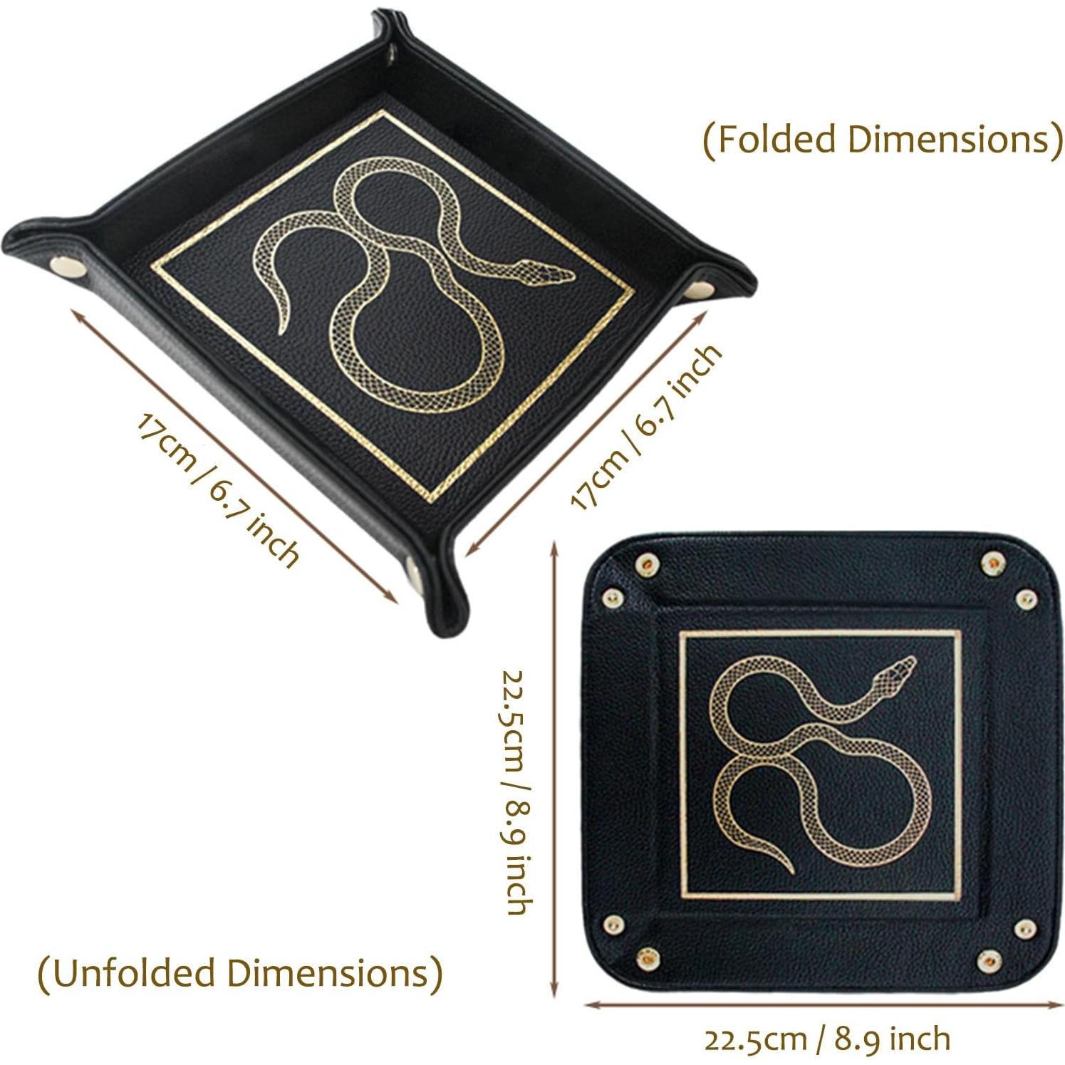 Bandeja de Valet Boshiho de Cuero para Llaves y Monedas 17x17cm