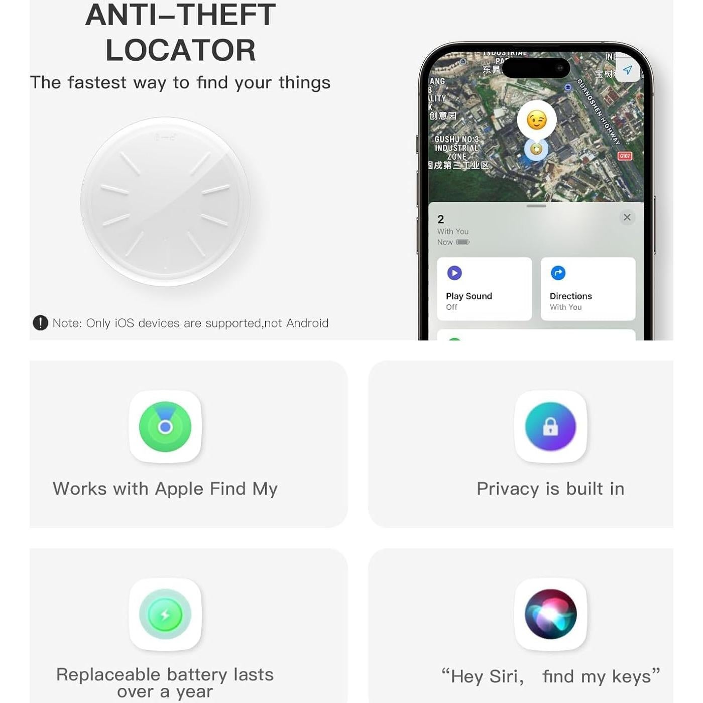 Etiqueta de Seguimiento Air ZITTZ con Llavero y Funda IP67
