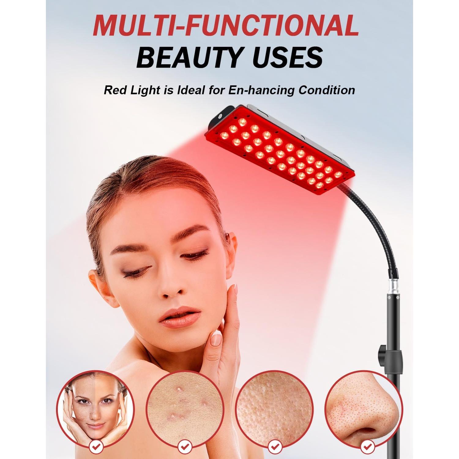 Lámpara de Terapia de Luz Roja Rikimxin 660nm y 850nm