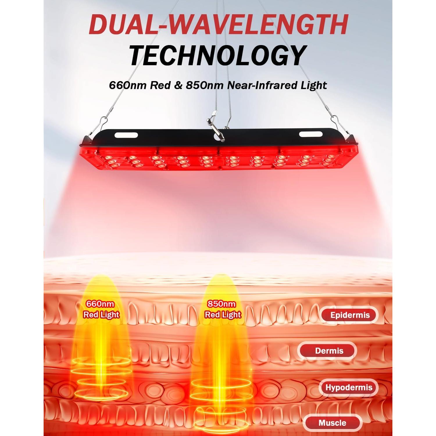 Lámpara de Terapia de Luz Roja Rikimxin 660nm y 850nm