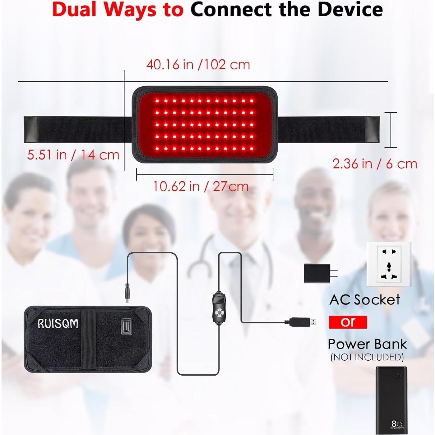 Cinturón de Terapia de Luz Roja RUISQM 660nm y 850nm