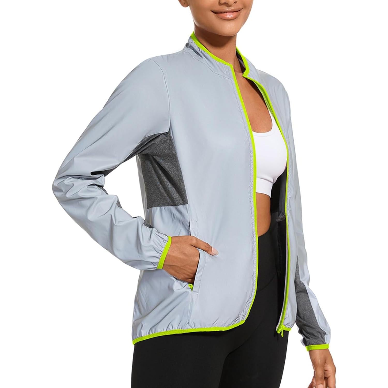 Chaqueta Cortavientos bpbtti Mujer 360 Reflectante Gris/Amarillo