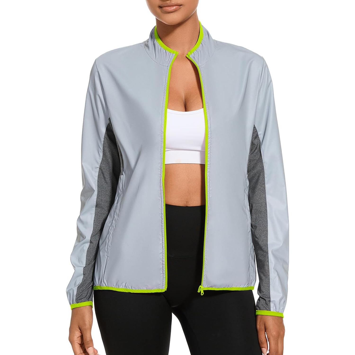 Chaqueta Cortavientos bpbtti Mujer 360 Reflectante Gris/Amarillo